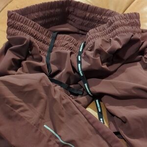 Brown Elastic Waist Joggers